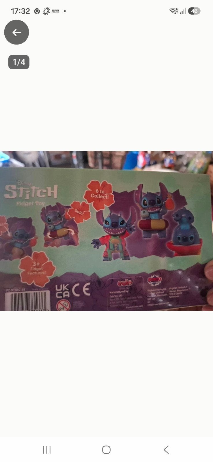 Disney Stitch Fidget Toy Set - 2 x 3 stuks, Ophalen of Verzenden, Nieuw