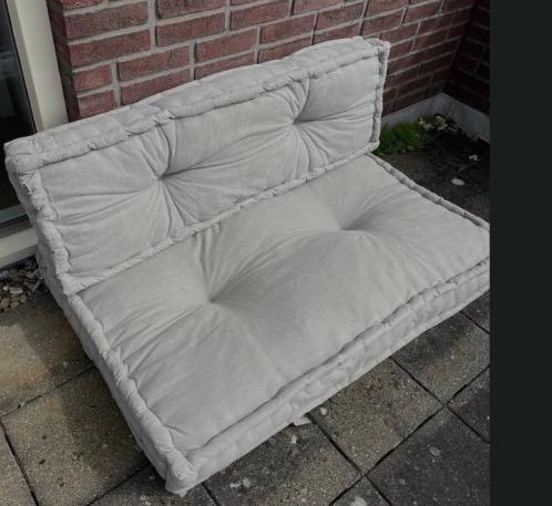 Palletkussen set Jill 120x80 cm - Zo goed als nieuw, Huis en Inrichting, Ophalen, Zo goed als nieuw, Grijs, Rechthoekig