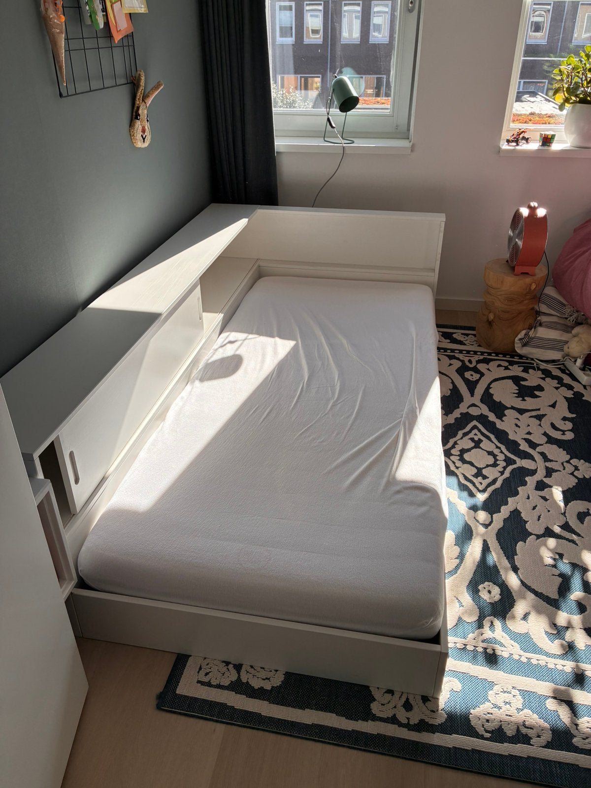 WOOOD Connect kinderbed 200 x 90 wit grenen, Huis en Inrichting, Ophalen, Gebruikt, 90 cm, Wit