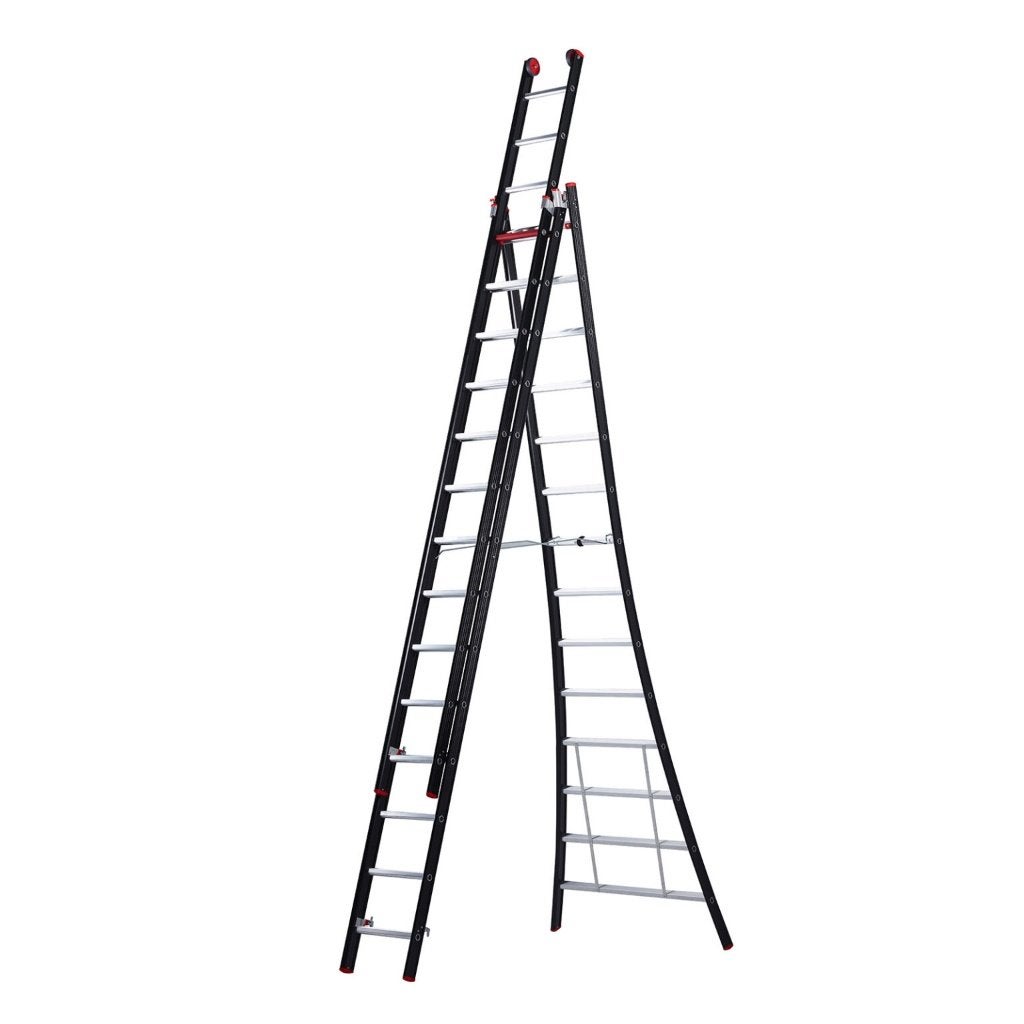 Reformladder 3x14 uitlopend van €1200 nu €459, Doe-het-zelf en Verbouw, Ladders en Trappen, Ophalen, Gebruikt, Ladder, Opvouwbaar of Inschuifbaar