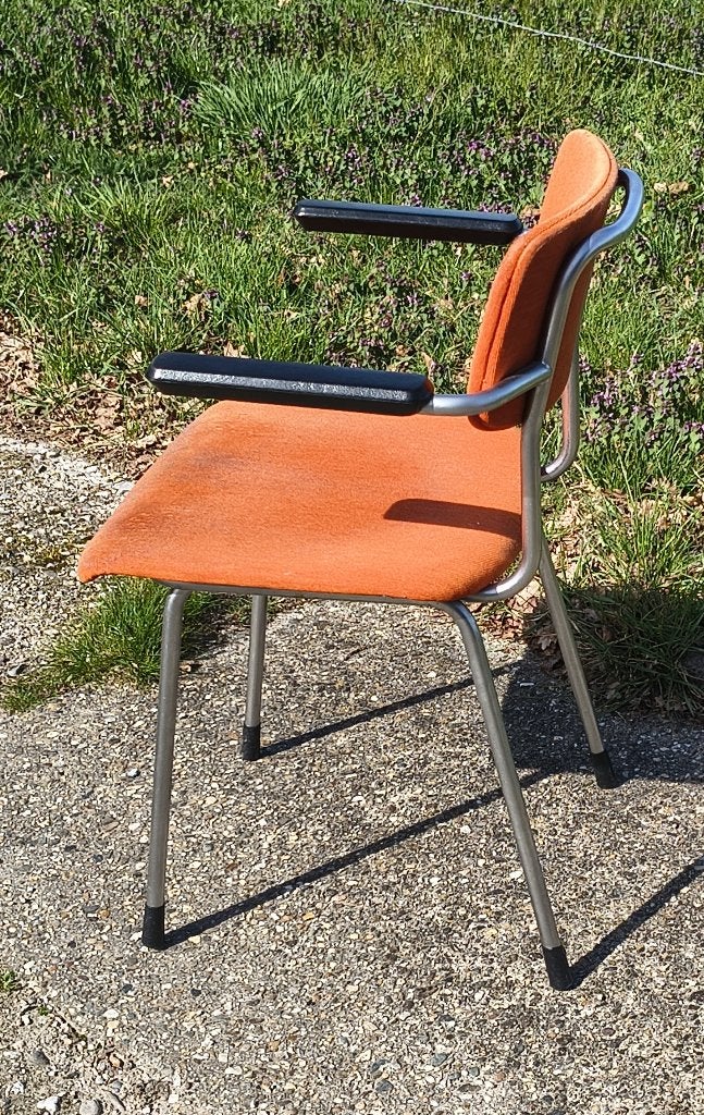 Vintage Oranje Gispen stoel, Ophalen, Gebruikt, Overige kleuren, Vintage