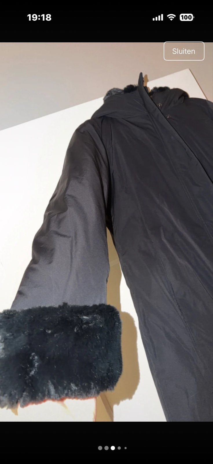 Woolrich winterjas met bontvoering - Maat M, Ophalen of Verzenden, Zo goed als nieuw, Maat 38/40 (M), Zwart