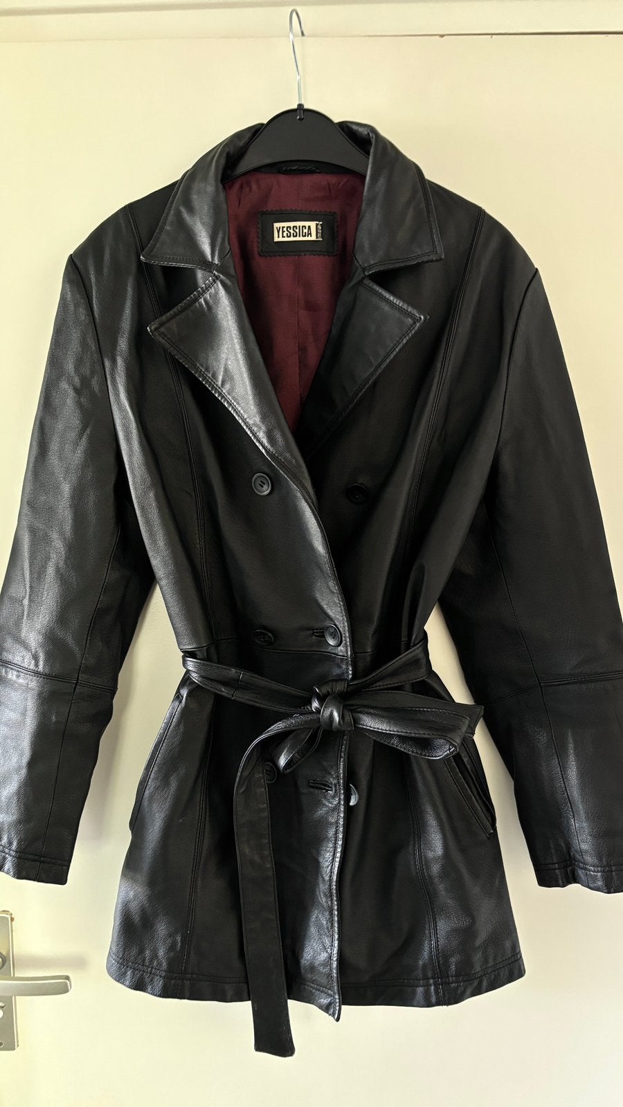 Vintage dames jas van leer, Kleding | Dames, Jassen | Winter, Zo goed als nieuw, Maat 46/48 (XL) of groter, Zwart, Ophalen of Verzenden