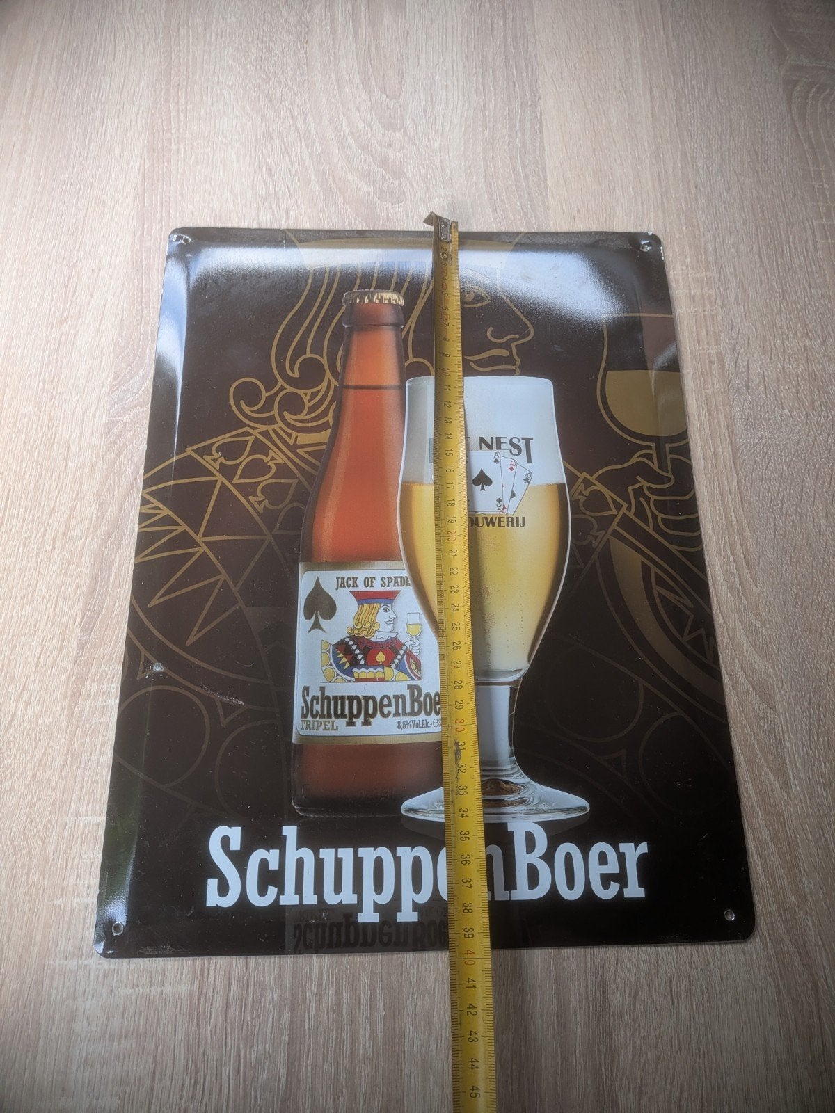 SchuppenBoer Reclamebord - Brouwerij Het Nest, Ophalen of Verzenden, Zo goed als nieuw, Reclamebord, Plaat of Schild, Overige merken