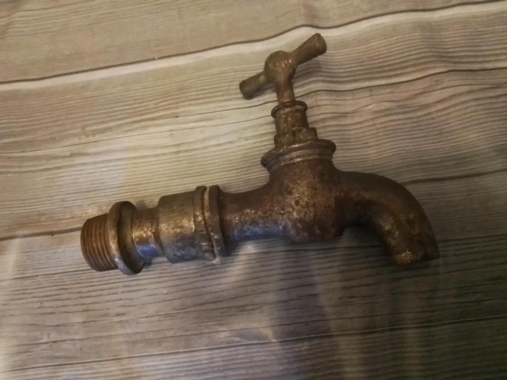 Zware antiek koperen buitenkraan in goede staat., Ophalen of Verzenden, Gebruikt