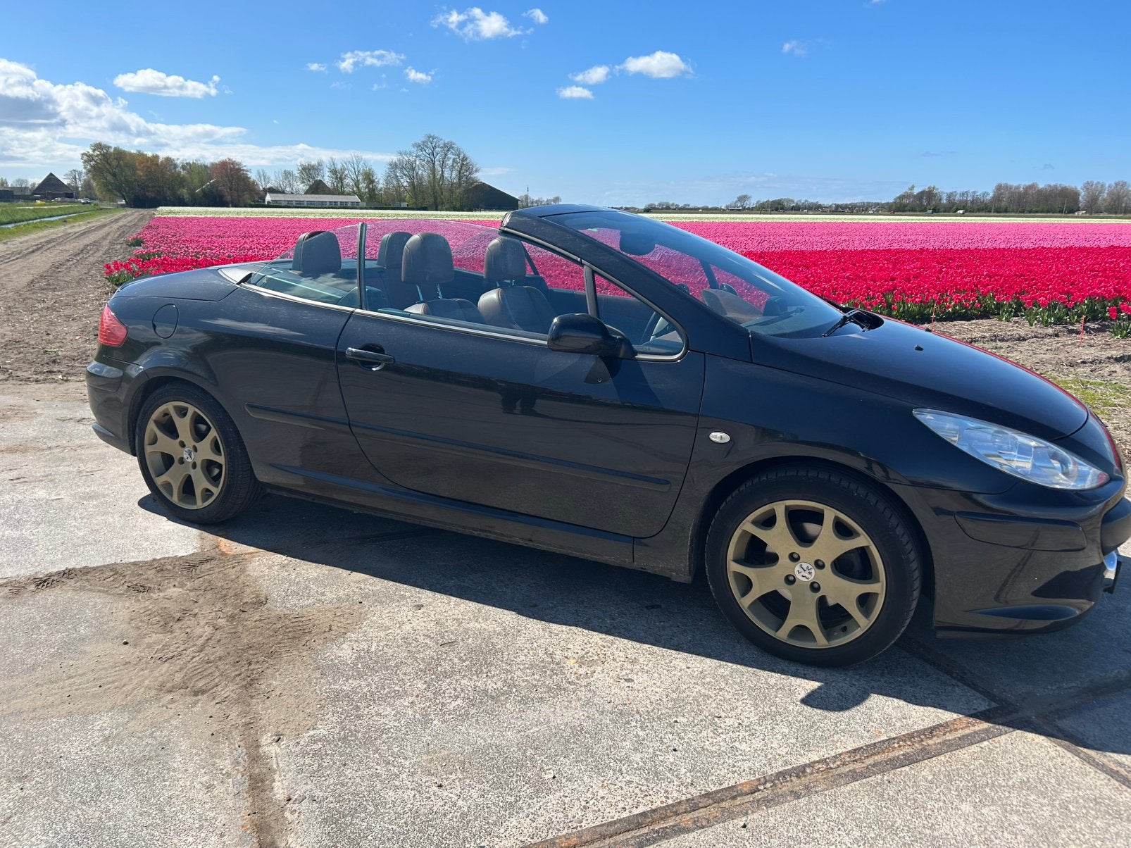 Peugeot 307 2.0 16V CC AUT 2007 Zwart, Auto's, Peugeot, Cabriolet, 4 stoelen, Zwart, Bruin