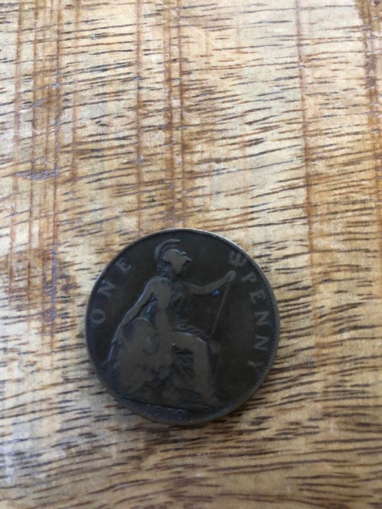 Edward VII One Penny Munt 1910, Postzegels en Munten, Ophalen of Verzenden, Overige landen, Losse munt