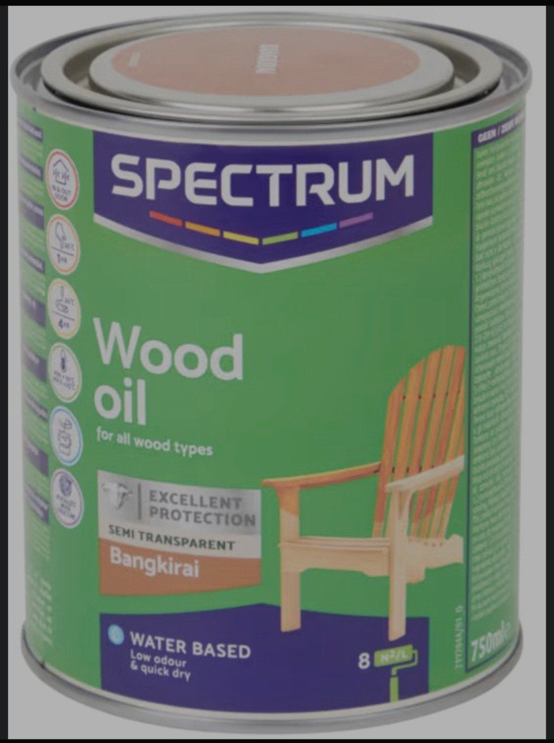 Gezocht Spectrum Bangkirai Wood Oil - 750ml, Doe-het-zelf en Verbouw, Bruin, Nieuw, Beits, Ophalen of Verzenden