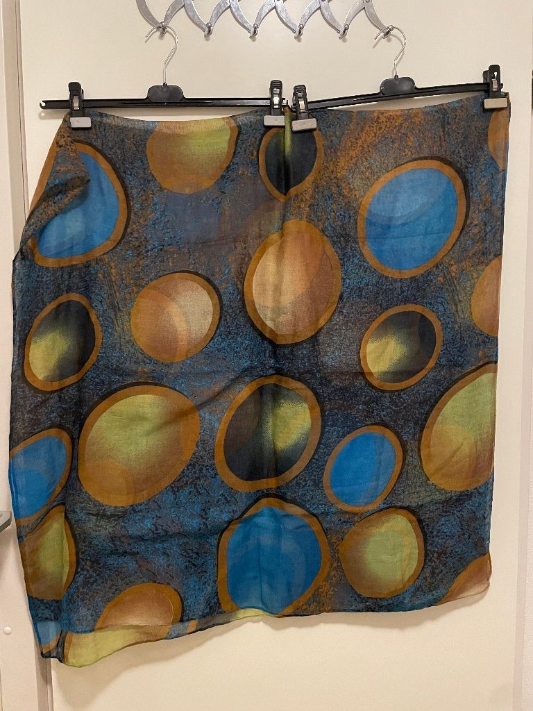 Shawls sjaal blauw bruin, Kleding | Dames, Shawls, Maat 46/48 (XL) of groter, Ophalen of Verzenden, Zo goed als nieuw