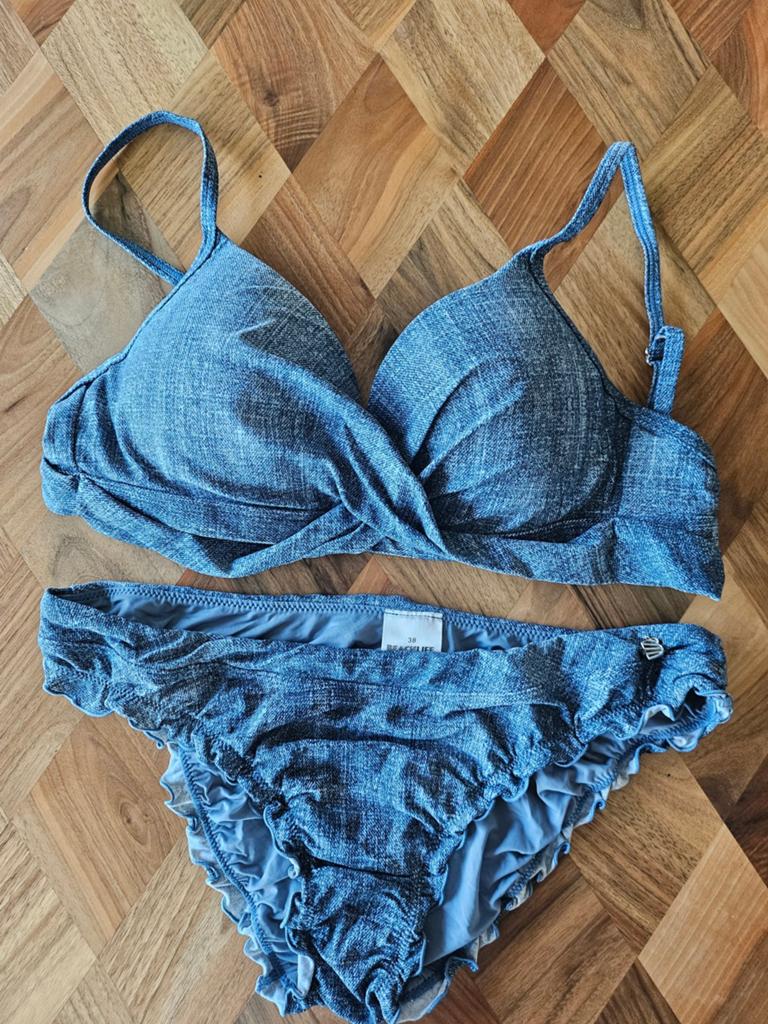 Beachlife jeanslook bikini maat 36C & 38, Beachlife, Blauw, Ophalen of Verzenden, Zo goed als nieuw