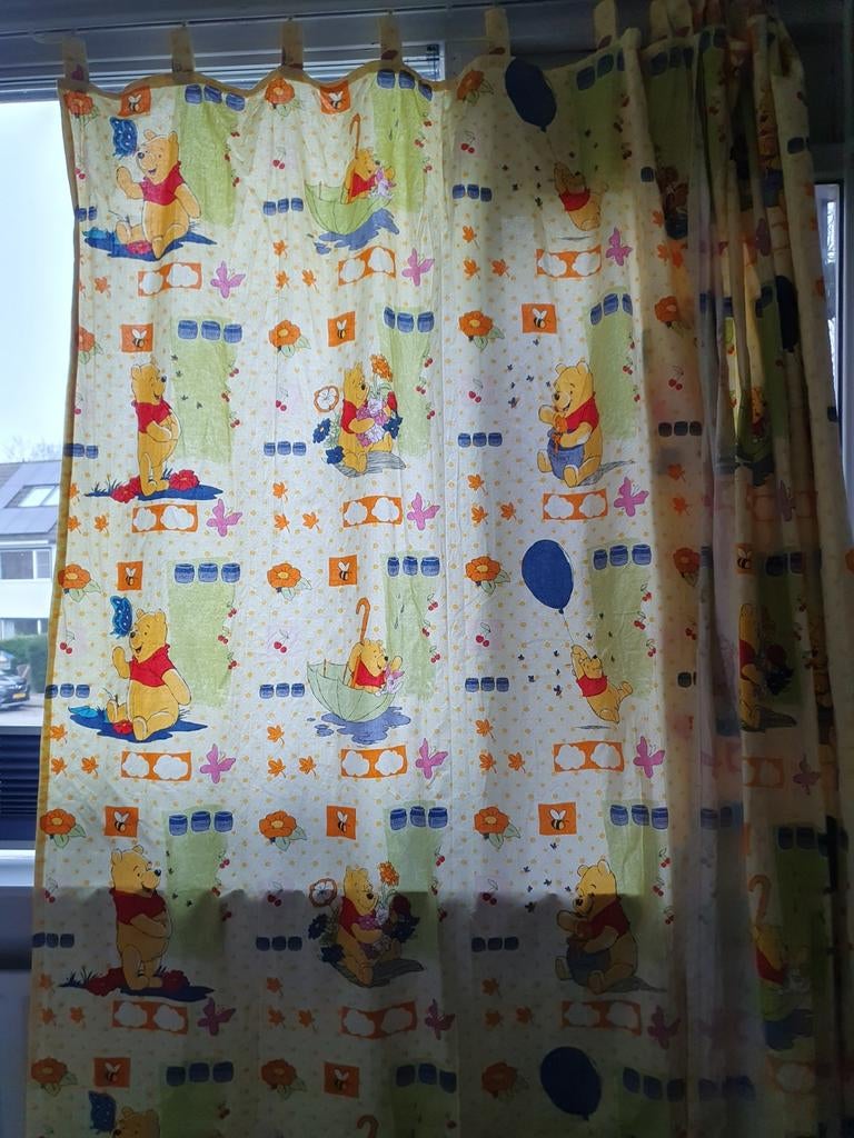 Winnie de Pooh Gordijnen - 2 Delen voor Kinderkamer, Winnie de Pooh, Kinderkamer, Gebruikt, Ophalen of Verzenden, 150 tot 200 cm