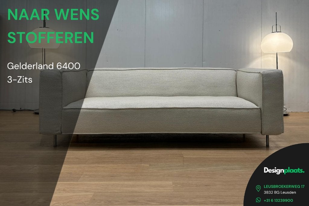 Gelderland 6400 3-Zits Bank – Stoffeer naar wens €2.899, 75 tot 100 cm, Www.designplaats.nl, Rechte bank, Gelderland