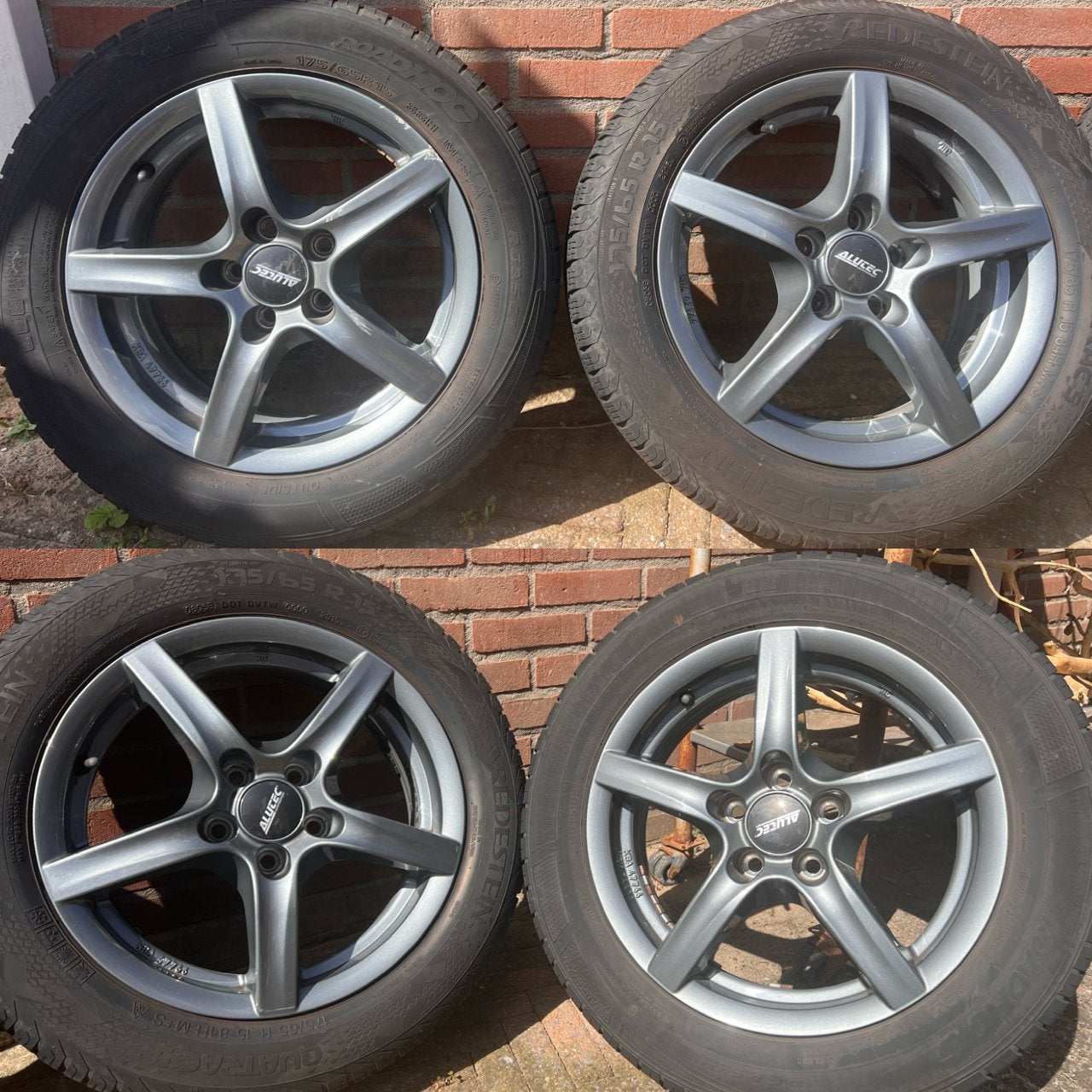 15 inch Alutec velgen 5x100 incl. banden en wielbouten, Auto-onderdelen, Banden en Velgen, Ophalen, Gebruikt, 15 inch, 175 mm