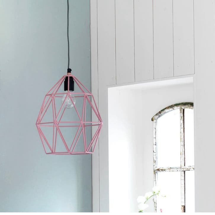 Kidsdepot roze geometrische hanglamp metaal, Ophalen, Zo goed als nieuw, Metaal, Scandinavisch