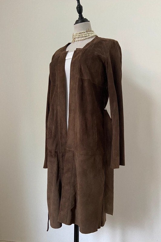 Zapa Paris /Pauw twv 1.090,- M 38 exclusieve jas, suede leer, Maat 38/40 (M), Ophalen of Verzenden, Zo goed als nieuw, Bruin