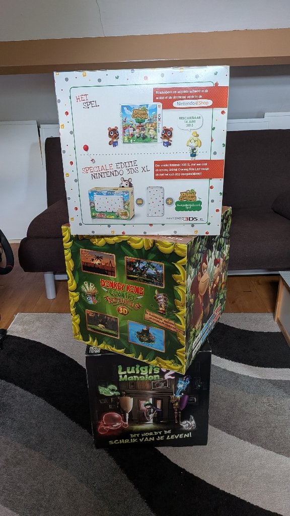 3 Nintendo 3DS reclame kubussen Luigi, Animal Crossing en DK, Ophalen, Gebruikt, 3DS, Decoratie