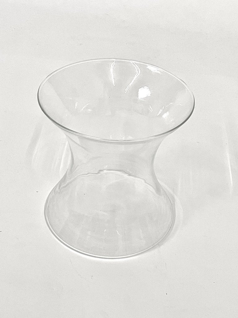 Mooie zandloper vaas van glas hoogte 20 cm, Ophalen, Transparant, 20 cm, Glas