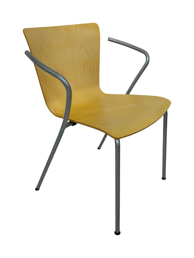Vintage stoelen Fritz Hansen Vico Magistretti set van vier, Vintage Design, Gebruikt, Bruin, Ophalen of Verzenden