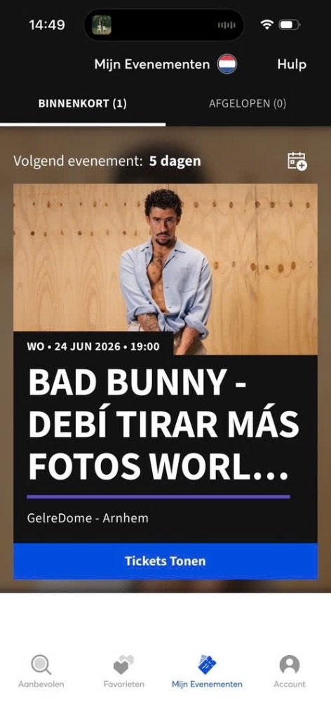 Bad bunny Gelredome 23/06 staanplaats, Tickets en Kaartjes, Eén persoon, Juni
