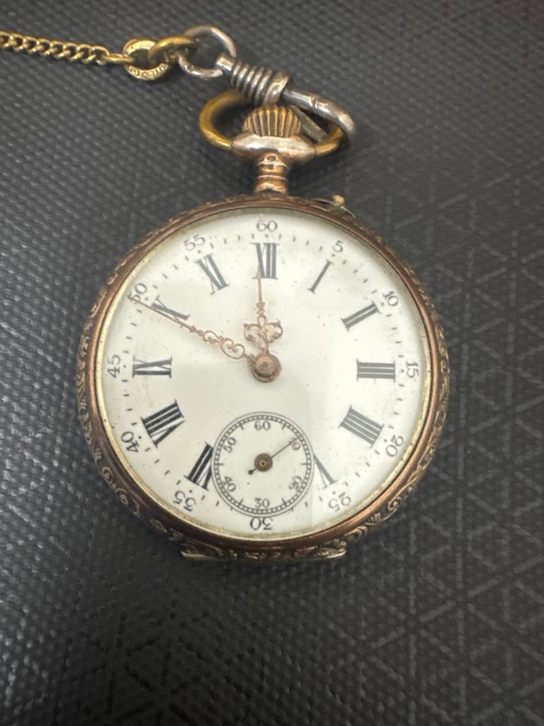 Antiek zilveren zakhorloge, Sieraden, Tassen en Uiterlijk, Ophalen of Verzenden, Zilver, Overige merken, 1900 tot 1930