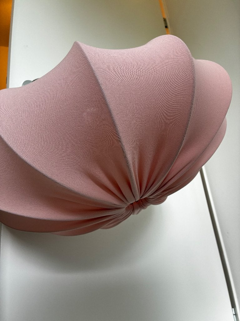 Roze lampenkap textiel rond, Huis en Inrichting, Lampen | Lampenkappen, Rond, Zo goed als nieuw, Ophalen, Hanglamp