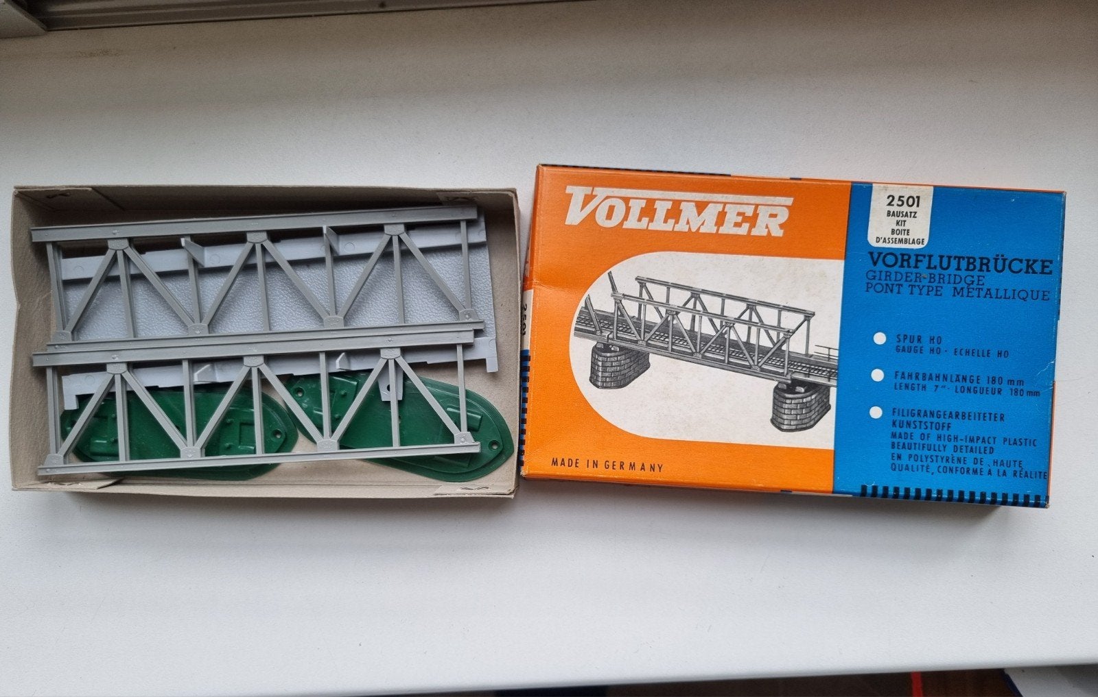 Vintage Vollmer 2501 Brugdeel - H0 Spoor, Overige merken, Gelijkstroom of Wisselstroom, Brug, Tunnel of Gebouw, Nieuw