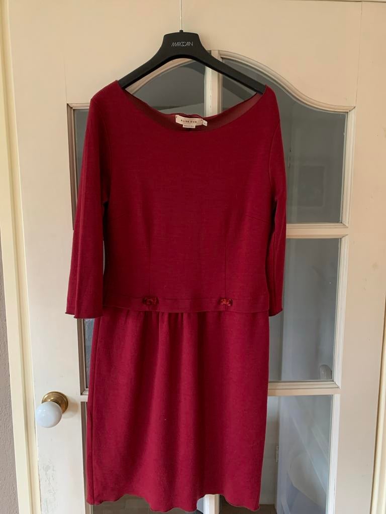 Elise Gug bordeaux jurk wol, maat 38, Ophalen of Verzenden, Zo goed als nieuw, Maat 38/40 (M), Rood