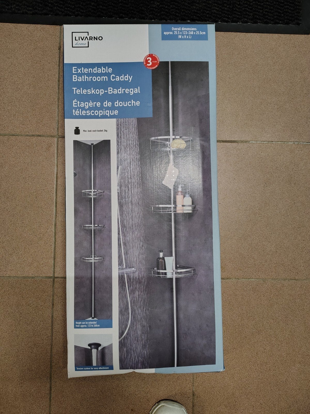 Telescopisch doucherek met klemfunctie - Livarno Home, Huis en Inrichting, Badkamer | Badtextiel en Accessoires, Ophalen