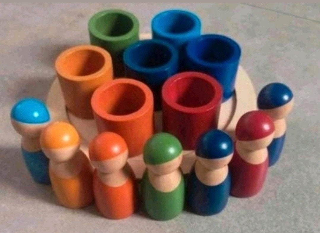 Nieuwe houten regenboog poppetjes speelset, Kinderen en Baby's, Speelgoed | Houten speelgoed, Ophalen of Verzenden, Nieuw, Overige typen