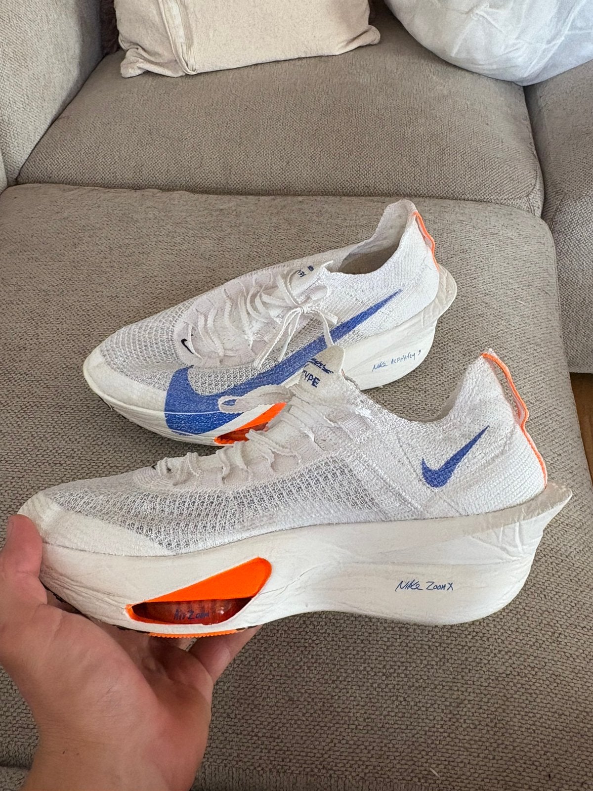 Nike Air Zoom Alphafly 3 Blueprint Pack 44,5, Ophalen of Verzenden, Zo goed als nieuw, Wit, Sportschoenen