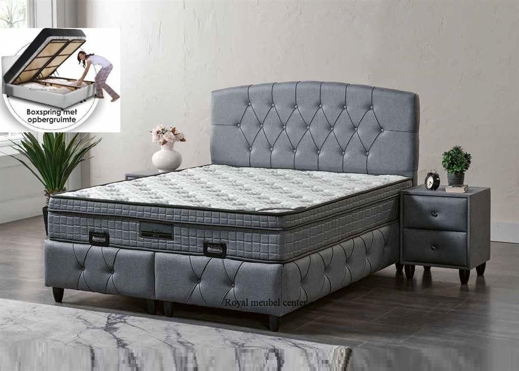 Boxspring Praag opbergbed complete set-Zelf samenstellen, Huis en Inrichting, Slaapkamer | Bedden, Ophalen, Nieuw, Tweepersoons