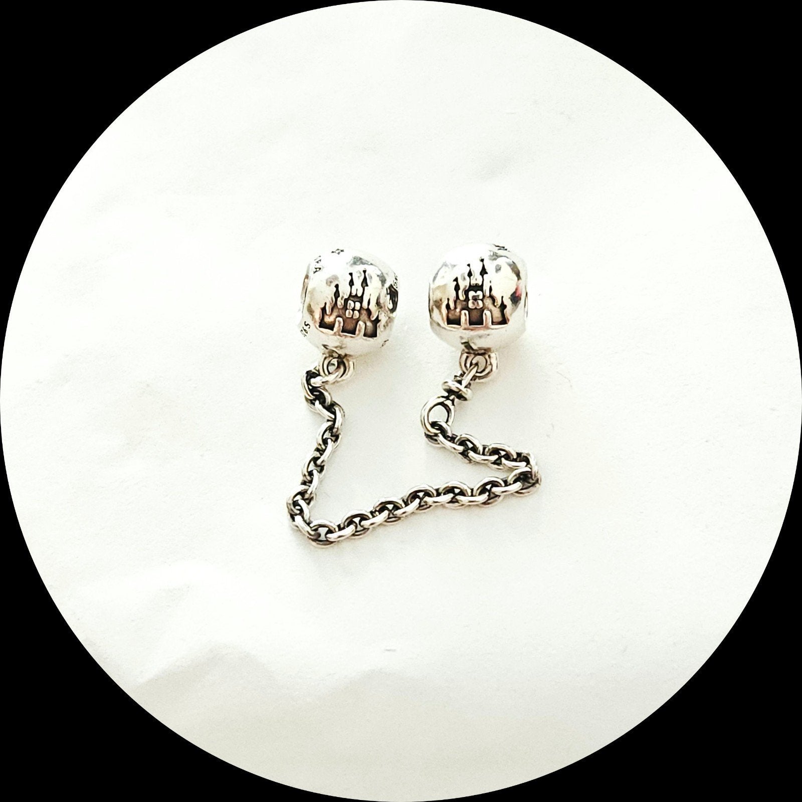 Disney Pandora Veiligheidsketting 5 cm Kasteel / zirkonia, Pandora, Ophalen of Verzenden, Zo goed als nieuw, 1 bedel