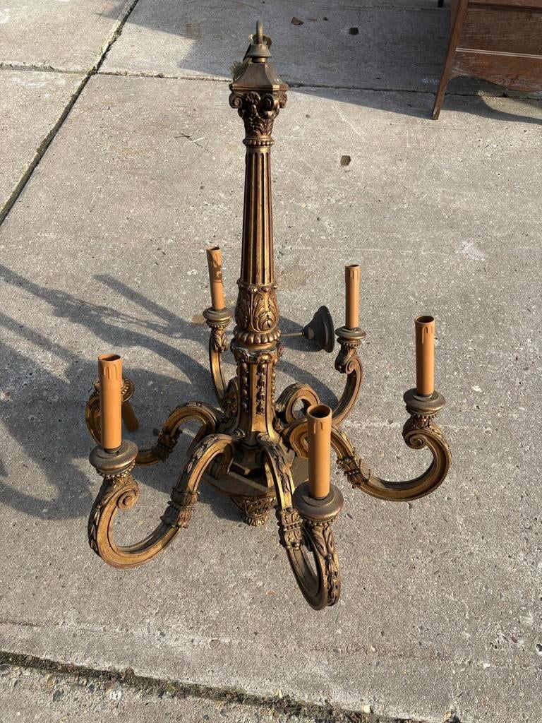 Antieke hanglamp / kroonluchter met 5 armen, Ophalen