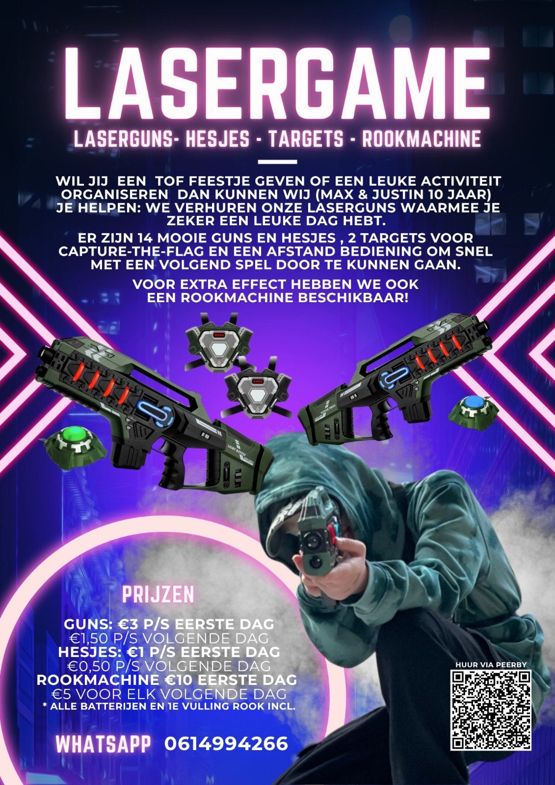 Lasergame verhuur: compleet pakket voor feestjes!, Ophalen, Zo goed als nieuw