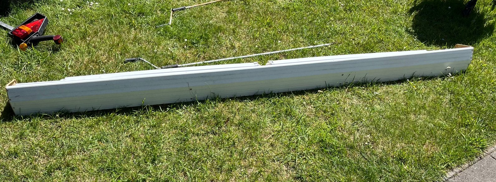 Zonnescherm 3 meter breed met knikarm, Tuin en Terras, Zonneschermen, Ophalen, Gebruikt, 250 cm tot 450 cm, Knikarmscherm