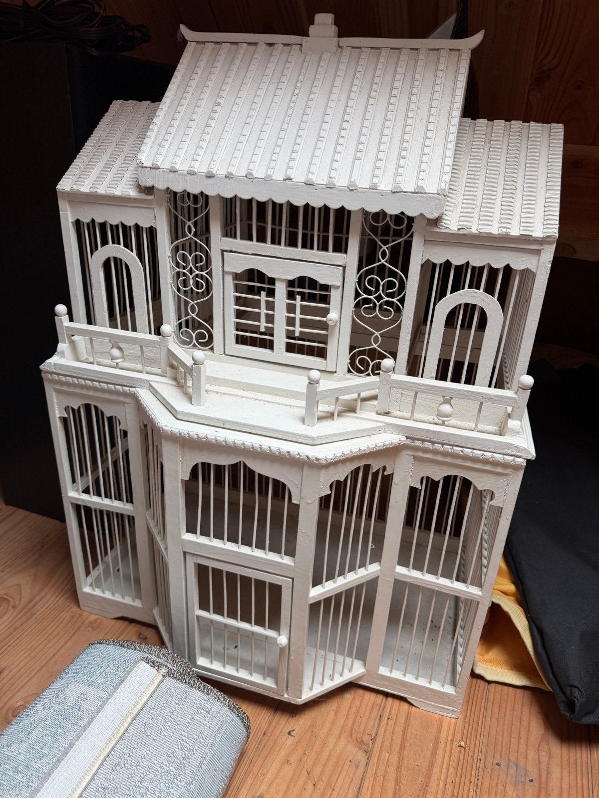 Houten vogelkooi handgemaakt antiek 50x80x40cm, Dieren en Toebehoren, Ophalen, Gebruikt