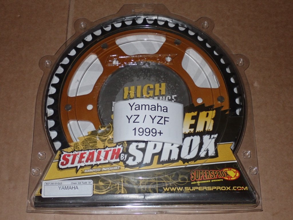 Yamaha YZ YZF 125 250 450 Achter Tandwiel 51T Supersprox, Verzenden