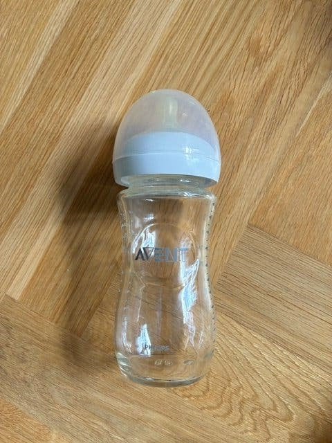 Philips Avent glazen babyfles Natural met speen, Ophalen of Verzenden, Gebruikt, Babyfles, Philips Avent
