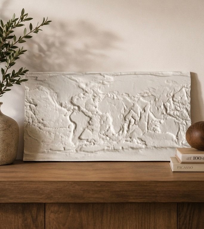 Unique 3D World Map made of MDF - Handmade & Stylish, Overige onderwerpen, Handgemaakt, Wanddecoratie, Wit