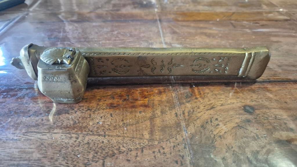Antieke Ottomaanse messing pennenhouder met inktpot, Ophalen of Verzenden