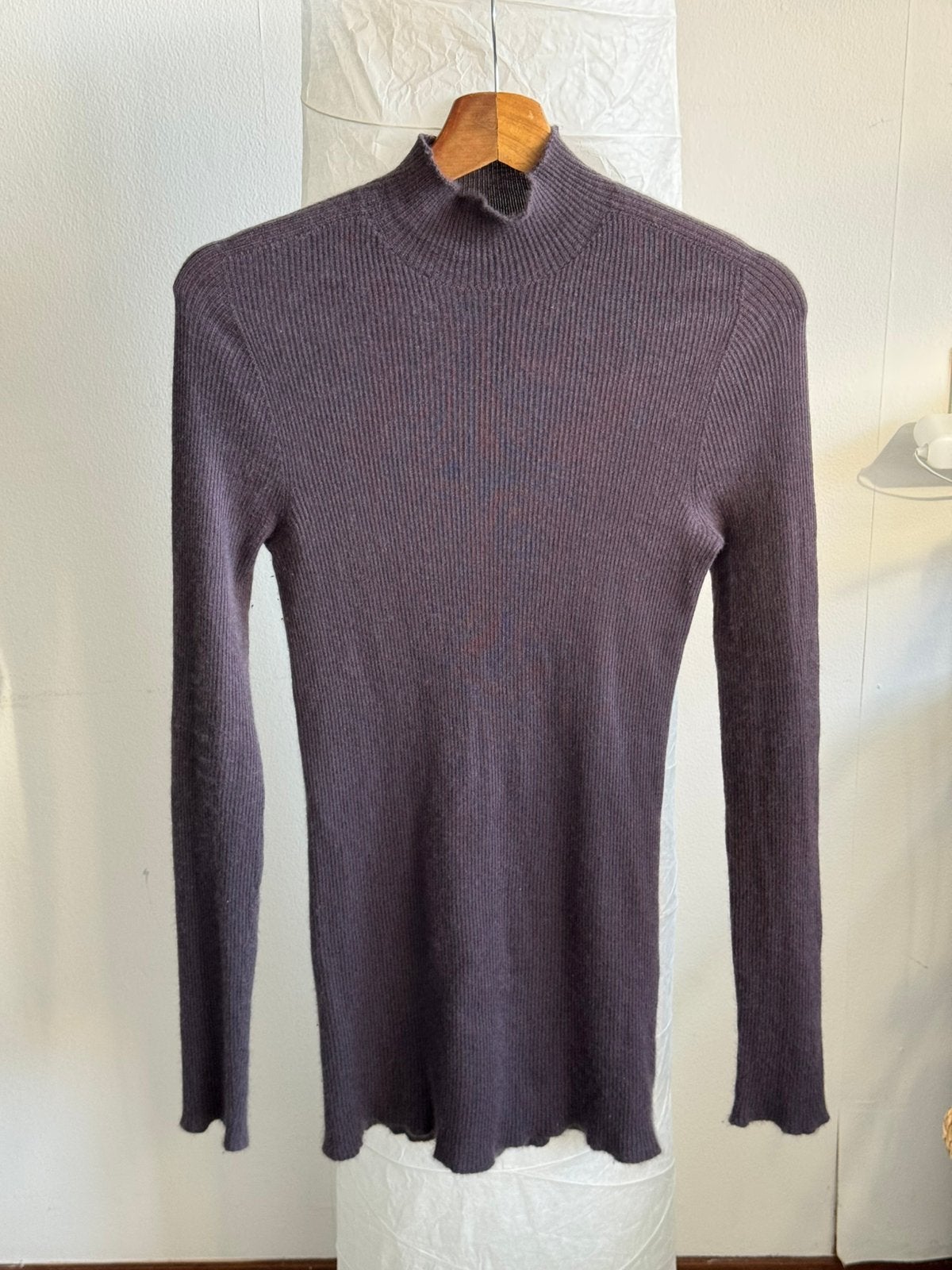 Rick Owens Lupetto Cashmere Mockneck M | Eggplant, Ophalen of Verzenden, Zo goed als nieuw, Maat 48/50 (M), Paars