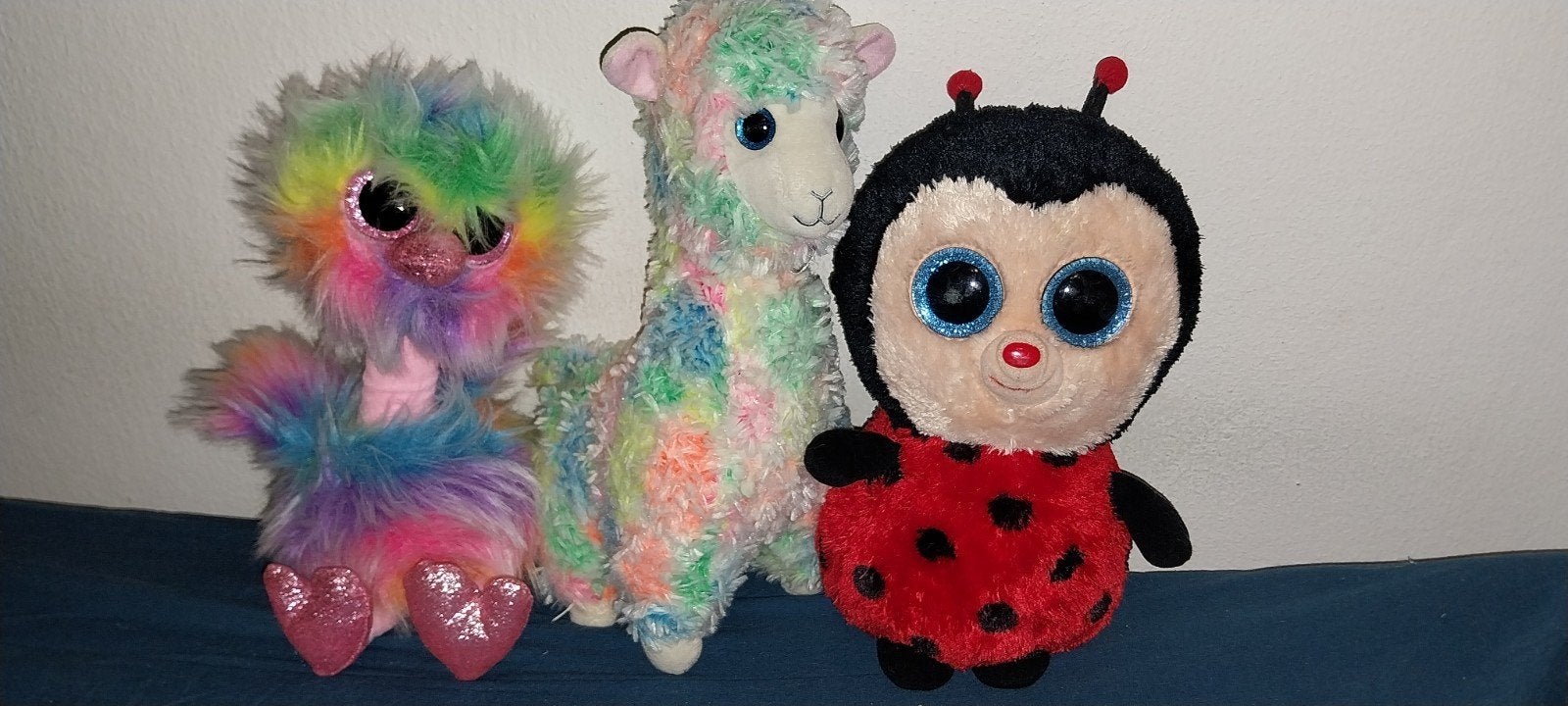 Ty Knuffels: Lieveheersbeestje, Lama, Struisvogel, Overige karakters, Ophalen of Verzenden, Zo goed als nieuw, Middelgroot (20 tot 80 cm)
