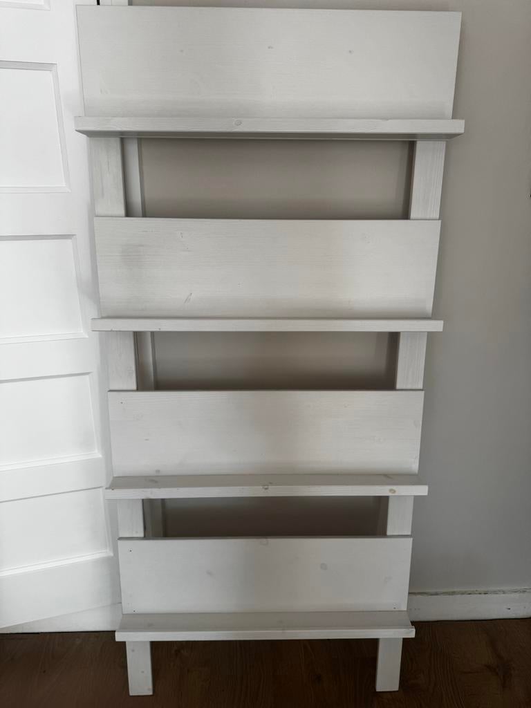 Witte houten wandrek/boekenrek - zo goed als nieuw, Ophalen, Zo goed als nieuw