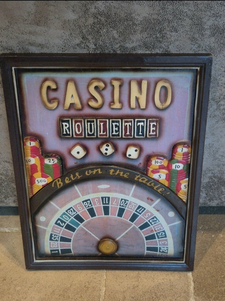 Authentiek houten pubbord Casino Roulette, Ophalen of Verzenden