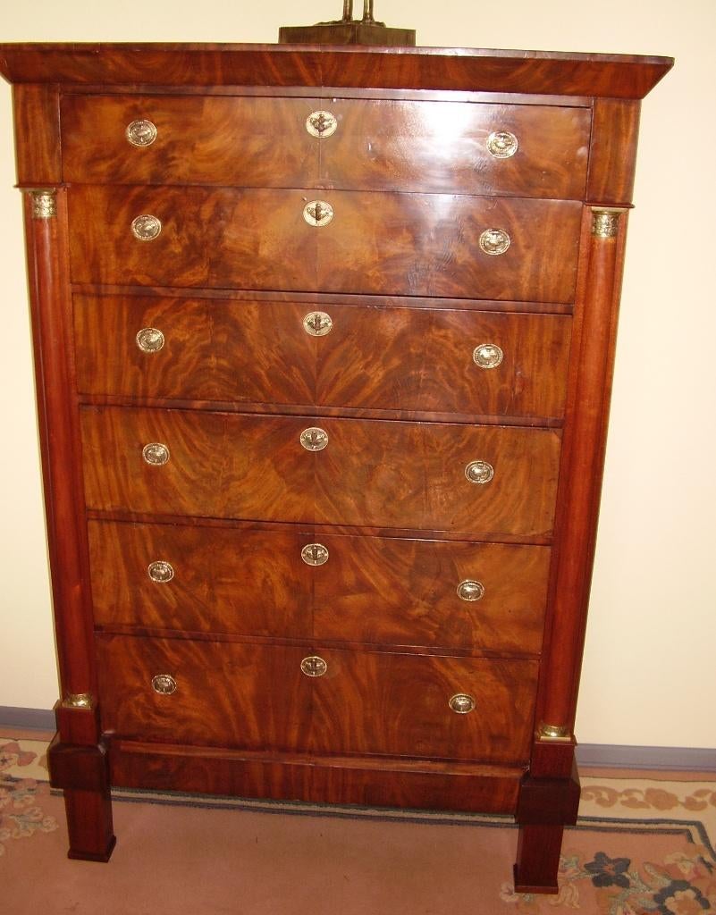 Zeer fraaie mahonie empire chiffoniere ladekast, Antiek en Kunst, Antiek | Meubels | Kasten, Ophalen