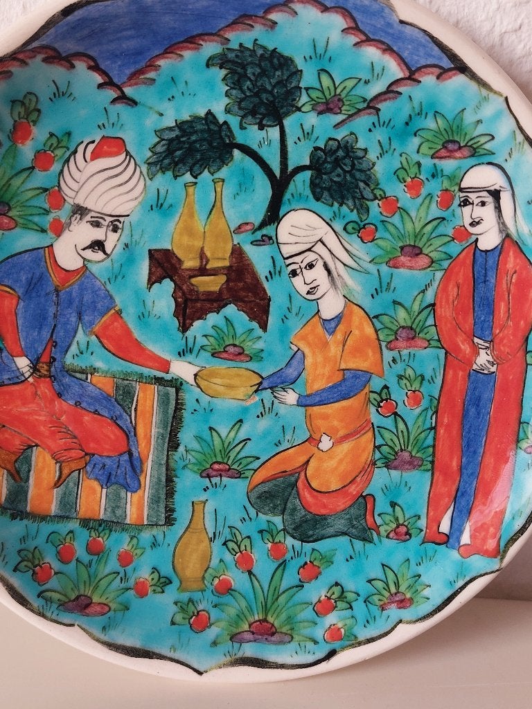 Ottomaans/Turks aardewerk wandbord 16,50cm, Ophalen