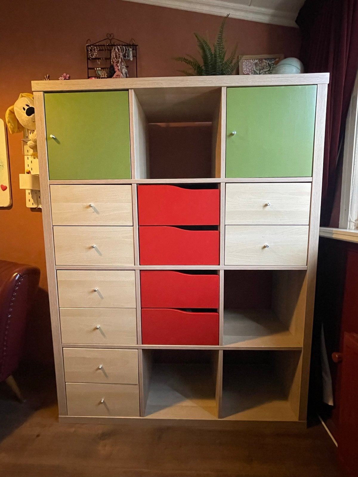 IKEA Kallax kast met deuren en lades 3x4, Ophalen, Gebruikt, 100 tot 150 cm, 100 tot 150 cm