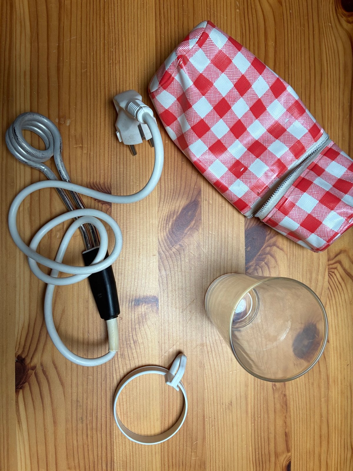 Vintage dompelaar met etui en glas - Ideaal voor reizen, Witgoed en Apparatuur, Waterkokers, Minder dan 1 liter, Ophalen of Verzenden