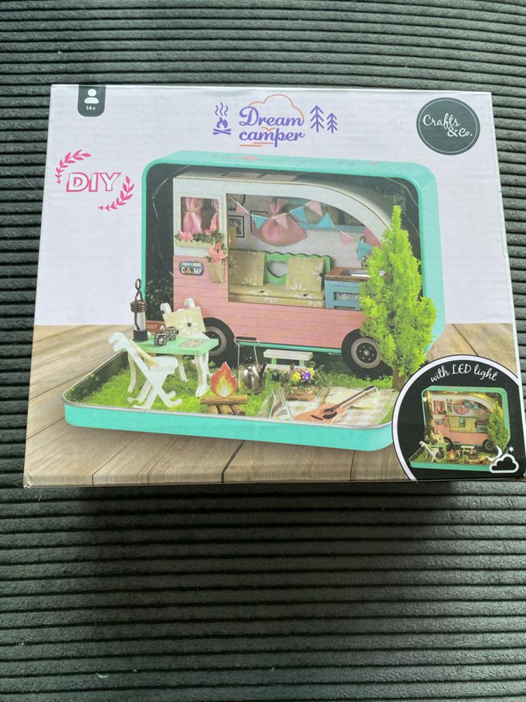 Crafts & Co Dream Camper DIY Miniatuur Camper, Voertuigen, Nieuw, Meerkleurig, Educatief