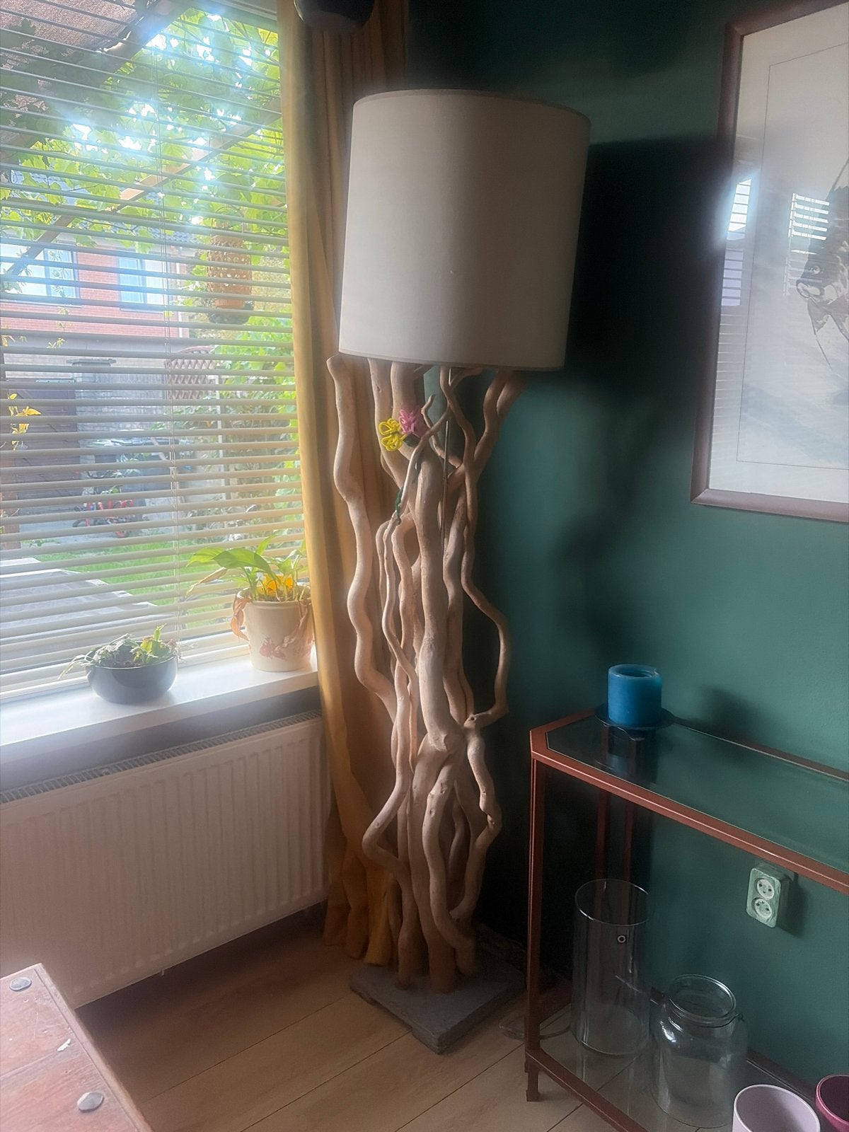 Unieke staande lamp van boomwortels - Eyecatcher!, Ophalen, Zo goed als nieuw, Hout, 150 tot 200 cm